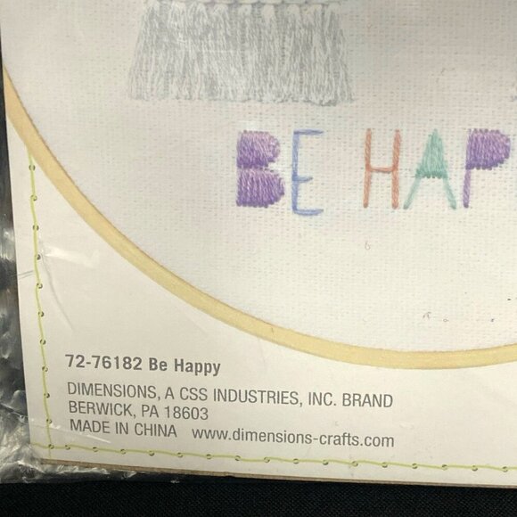 Dimensions Embroidery Kit Be Happy Rainbow with Hoop #72-76182 - Picture 2 of 3